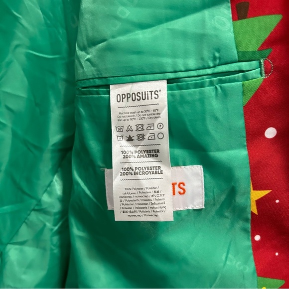 Opposuits Christmas Suit Blazer Jacket Christmas Tree Print NWOT L 42-44 - Picture 6 of 7